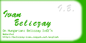 ivan beliczay business card